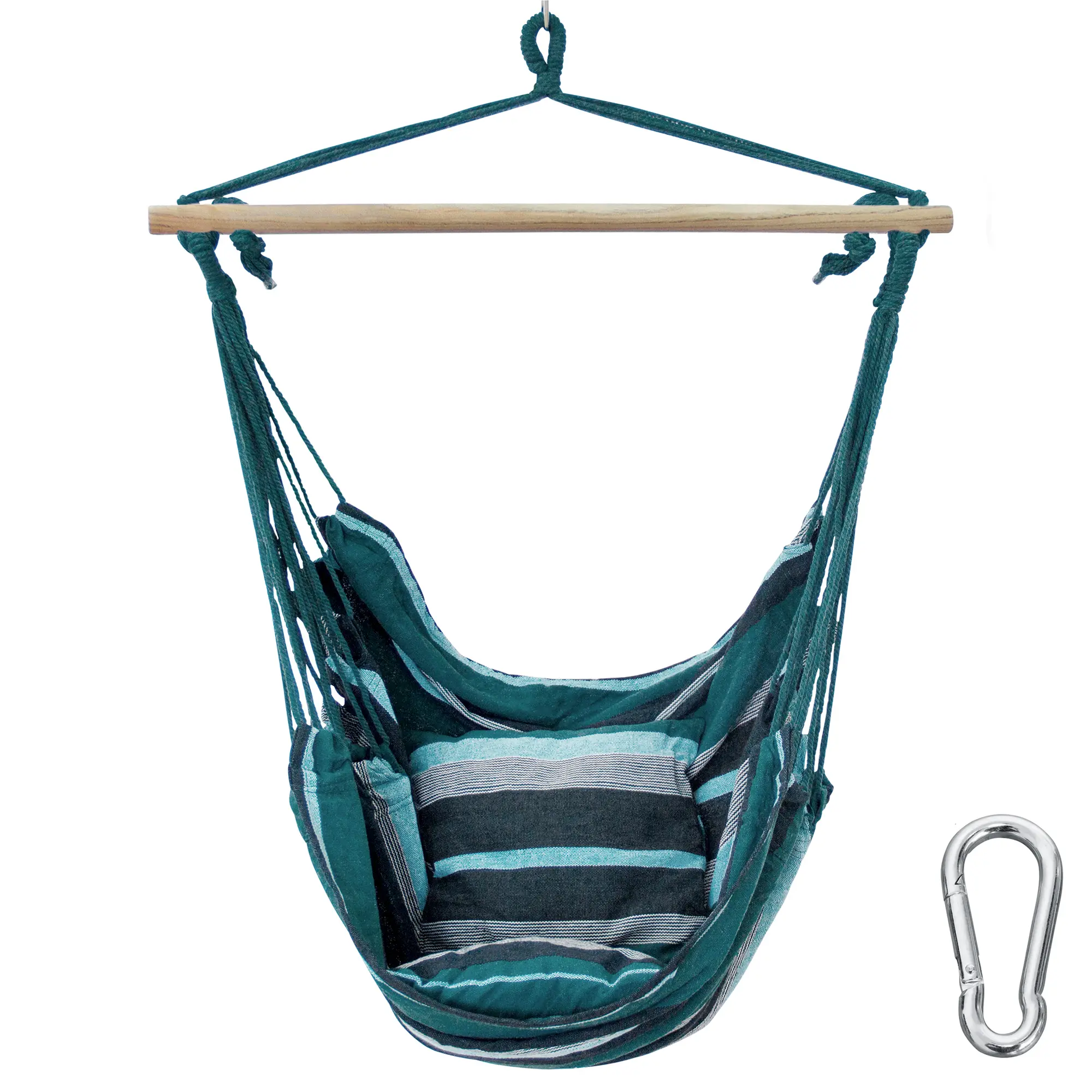 yourGEAR Lombok Smaragd Hängesessel + 2 Kissen Sitz-Hängematte 240kg Hängeschaukel 360° Swing Chair yourGEAR Lombok Smaragd Hängesessel + 2 Kissen Sitz-Hängematte 240kg Hängeschaukel 360° Swing Chair