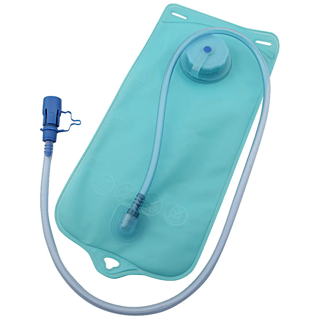 Trekmates Tanker 3 L Trinkblase Trinkbeutel Wasserbeutel Wassertank Hydration Bag für Rucksack Trinksystem, auslaufsicher und mit Easy-Stop Mundstück inkl. Schutzkappe Ein blauer Urinbeutel mit flexiblem Schlauch und Ventil, der für medizinische Zwecke verwendet wird, um Urin zu sammeln.
