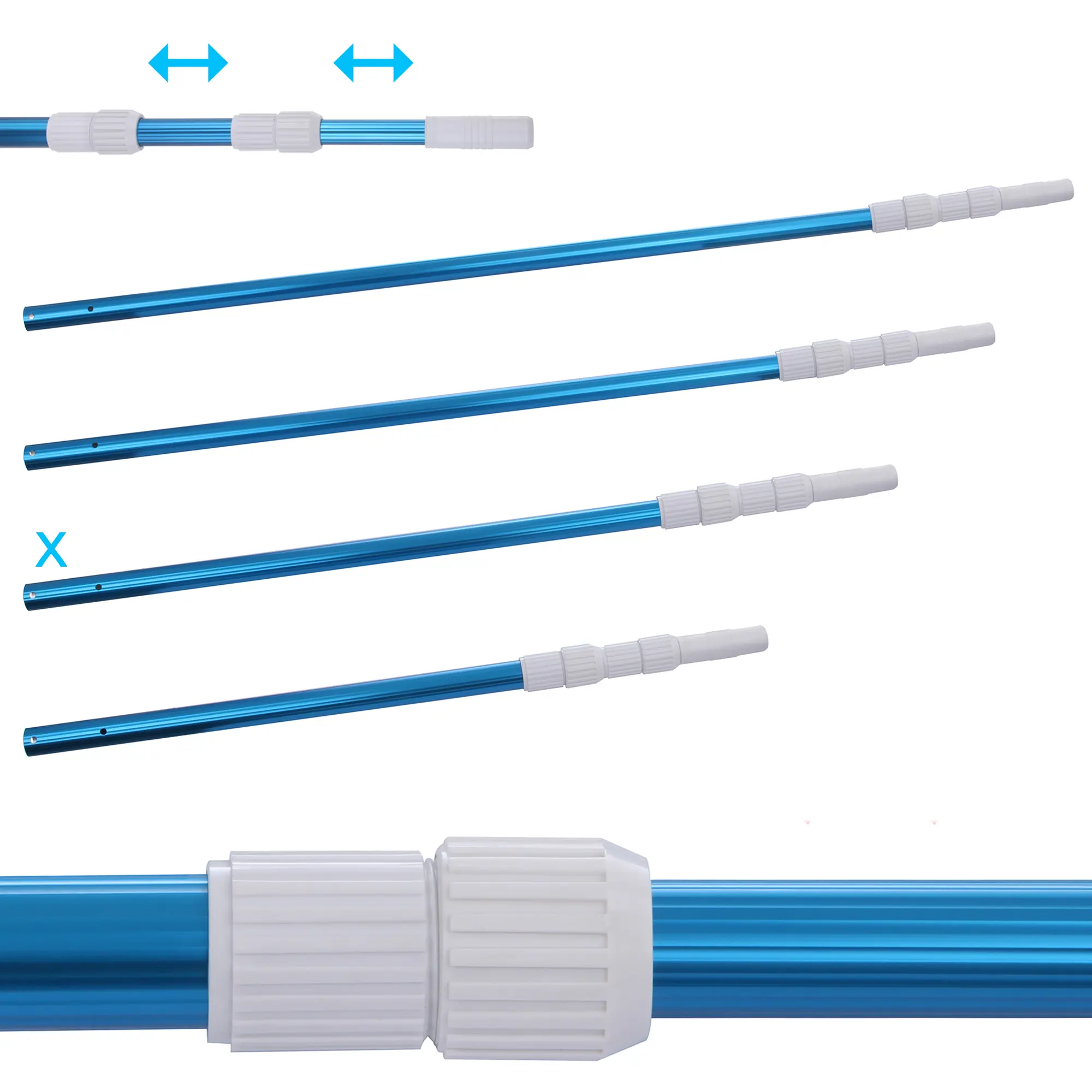 Blueborn Poolstange PPS-3x80 Aluminum Teleskopstange 3-teilig 100 - 240 cm Stange zür Poolreinigung Blueborn Poolstange PPS-3x80 Aluminum Teleskopstange 3-teilig 100 - 240 cm Stange zür Poolreinigung