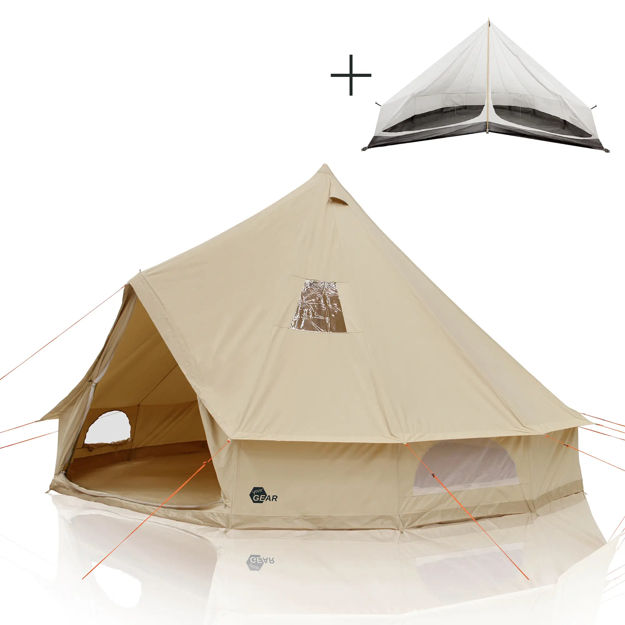 yourGEAR Tent Desert 10 Pro UV50+ Cotton - camping family tipi with inner tent yourGEAR Tent Desert 10 Pro UV50+ Cotton - camping family tipi with inner tent