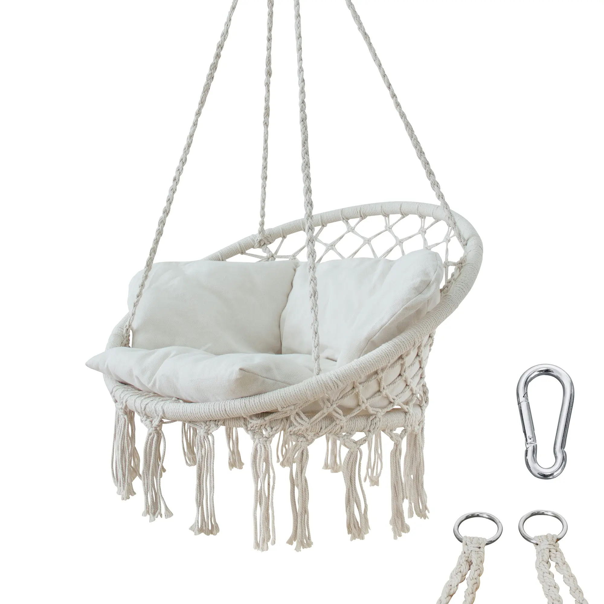 yourGEAR Boracay Sand - Hängesessel Sitz-Polster 240kg Hängeschaukel 360° Swing Chair Schwebe-Sessel yourGEAR Boracay Sand - Hängesessel Sitz-Polster 240kg Hängeschaukel 360° Swing Chair Schwebe-Sessel