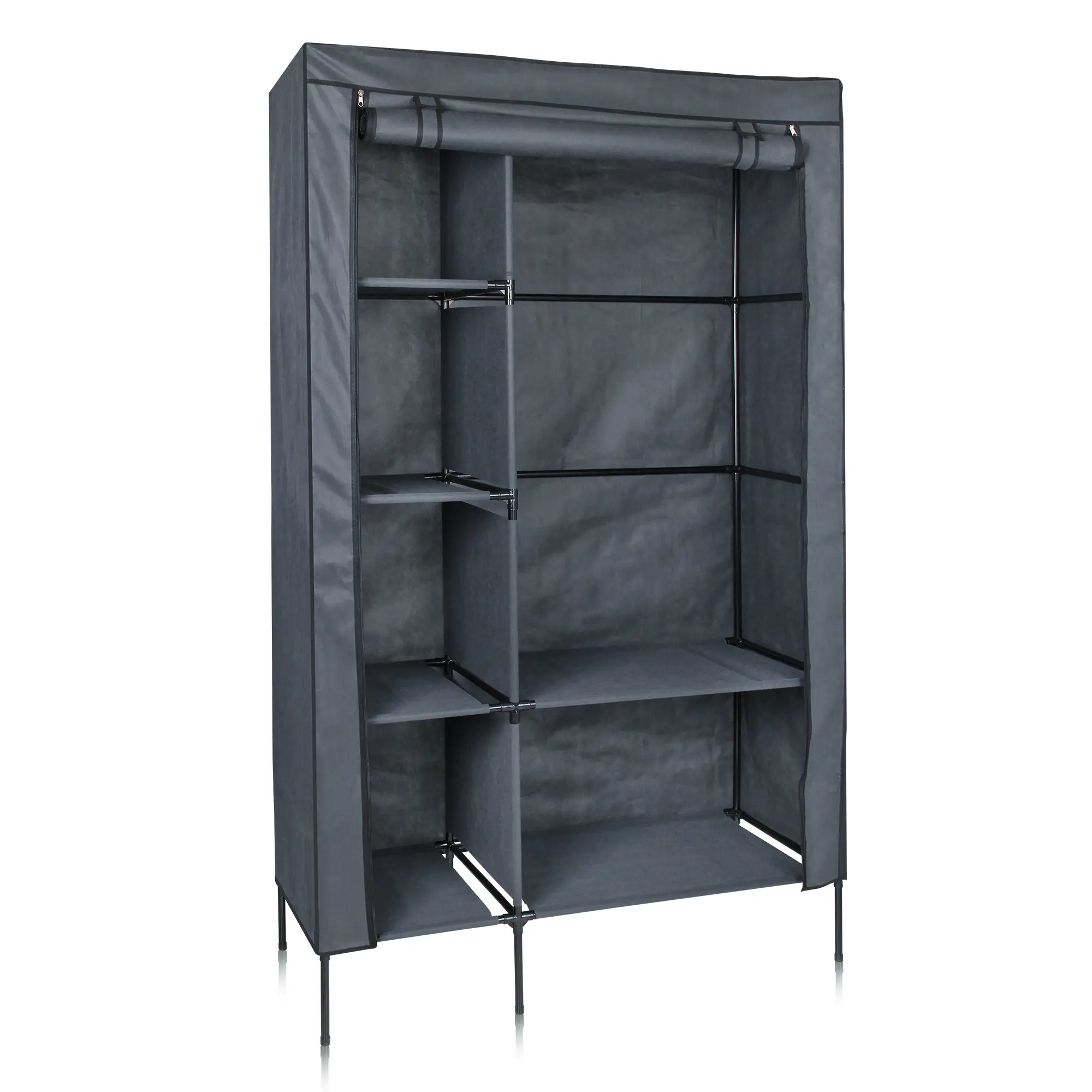 yourGEAR Kleiderschrank Grado Stoffschrank 105x45x180cm Schrank mit Kleiderstange und 6 Fächern yourGEAR Kleiderschrank Grado Stoffschrank 105x45x180cm Schrank mit Kleiderstange und 6 Fächern