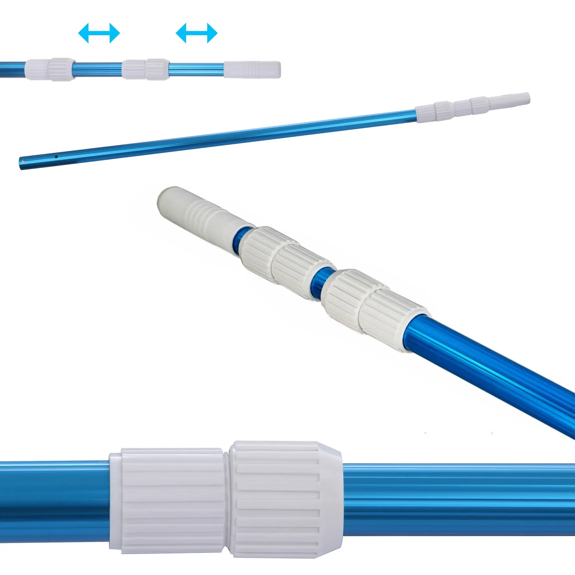 yourGEAR Palo per piscina PPS-3x80 Palo telescopico in alluminio in 3 parti 100 - 240 cm yourGEAR Palo per piscina PPS-3x80 Palo telescopico in alluminio in 3 parti 100 - 240 cm