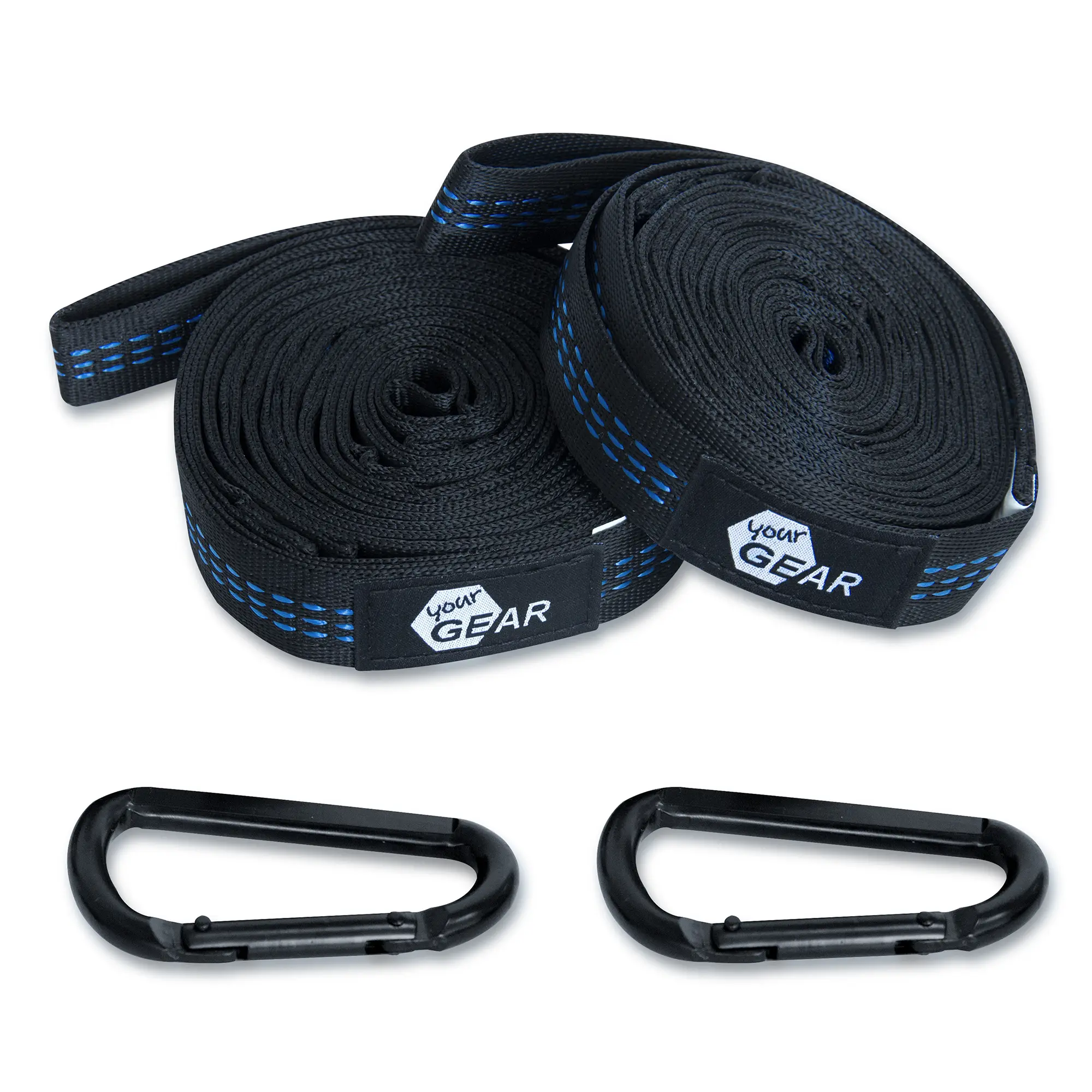yourGEAR Befestigungs-Set Hängematte 350kg Aufhängeset 2x280cm Gurt 18 Schlaufen 2 Karabiner yourGEAR Befestigungs-Set Hängematte 350kg Aufhängeset 2x280cm Gurt 18 Schlaufen 2 Karabiner