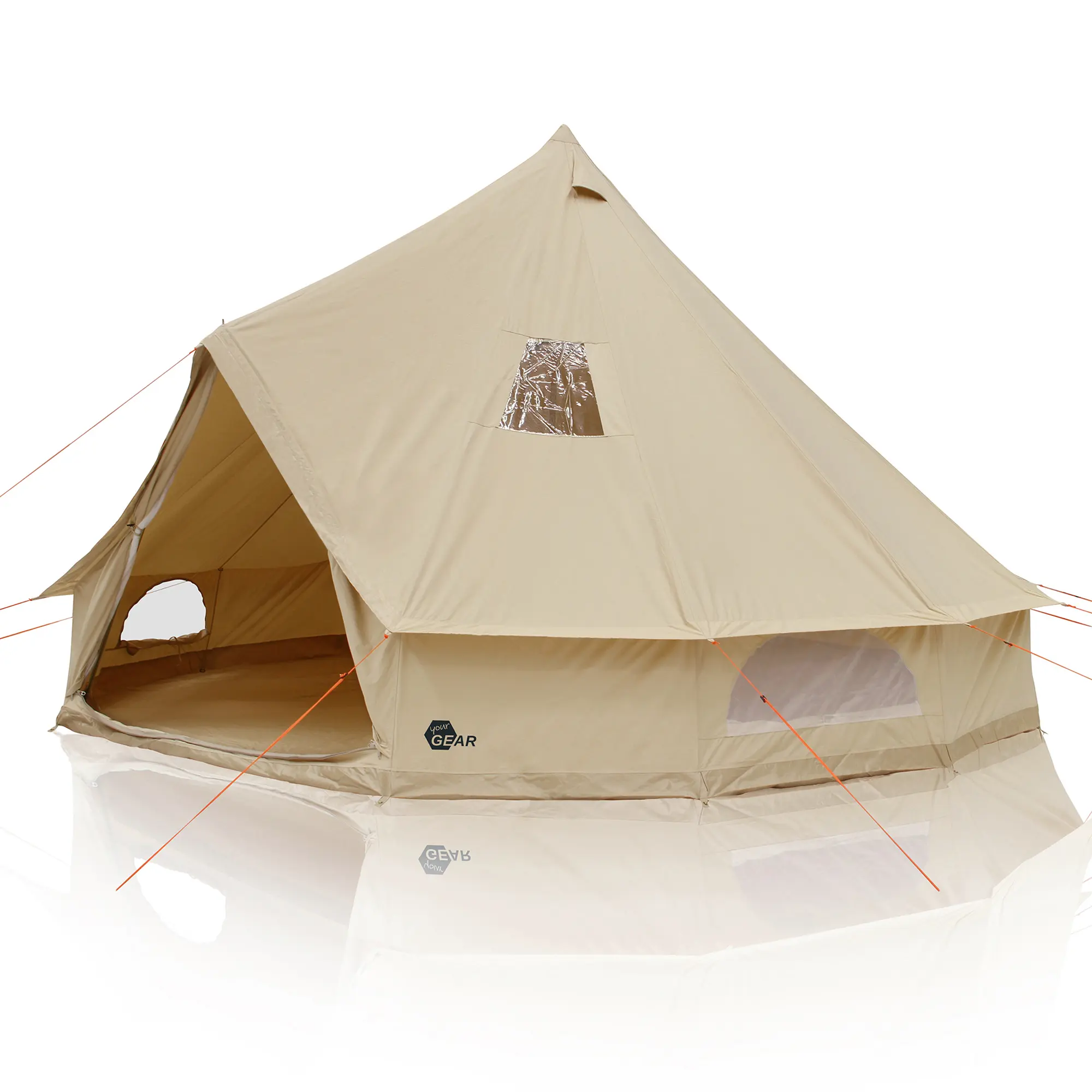 yourGEAR Tent Desert 10 Pro UV50+ Cotton - camping family tipi with sewn-in tent ground sheet yourGEAR Tent Desert 10 Pro UV50+ Cotton - camping family tipi with sewn-in tent ground sheet