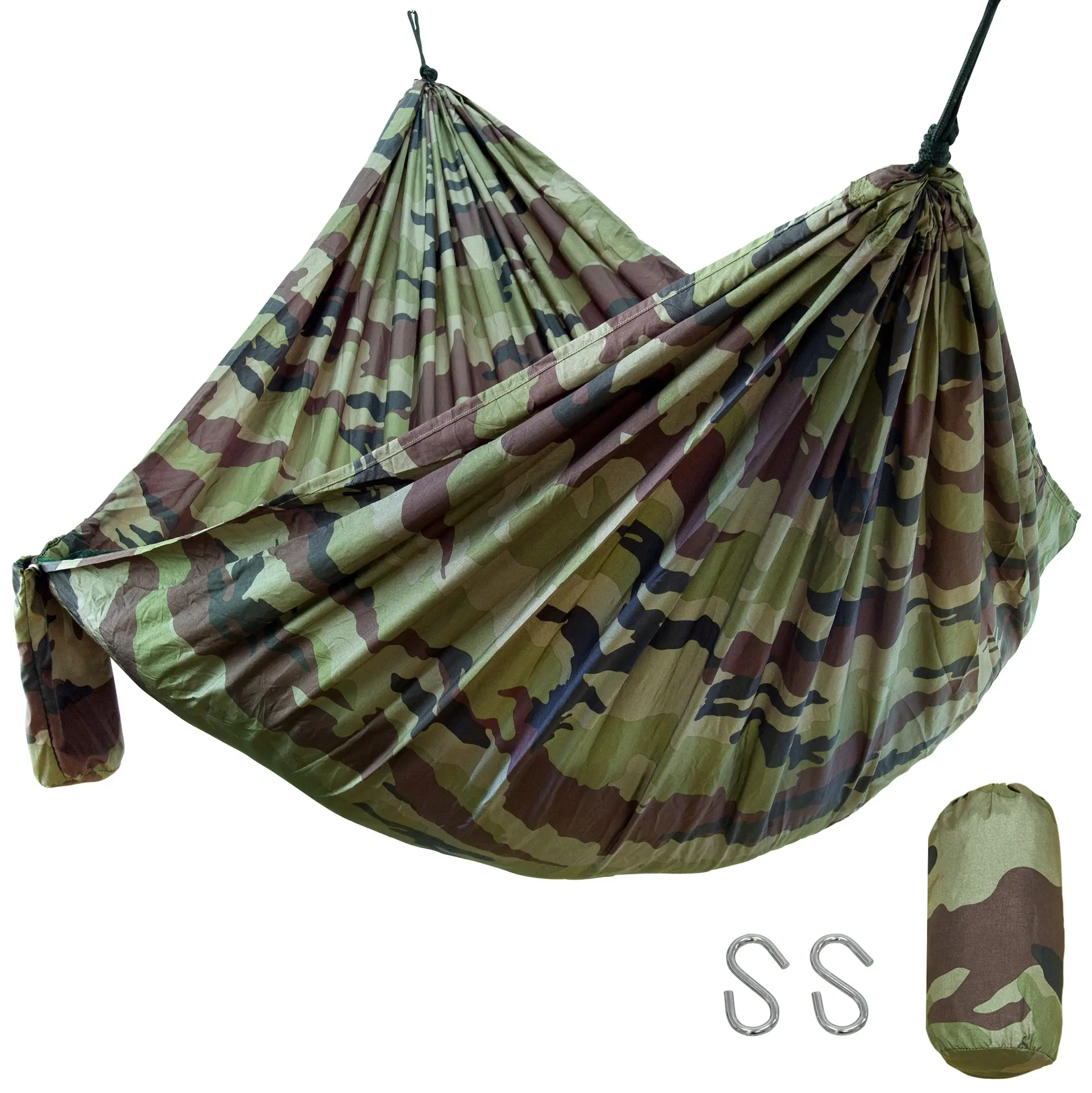 yourGEAR Katmai - ultraleichte Hängematte 270x140 cm reißfestes Nylon 60g/m² camouflage 240kg TÜV yourGEAR Katmai - ultraleichte Hängematte 270x140 cm reißfestes Nylon 60g/m² camouflage 240kg TÜV