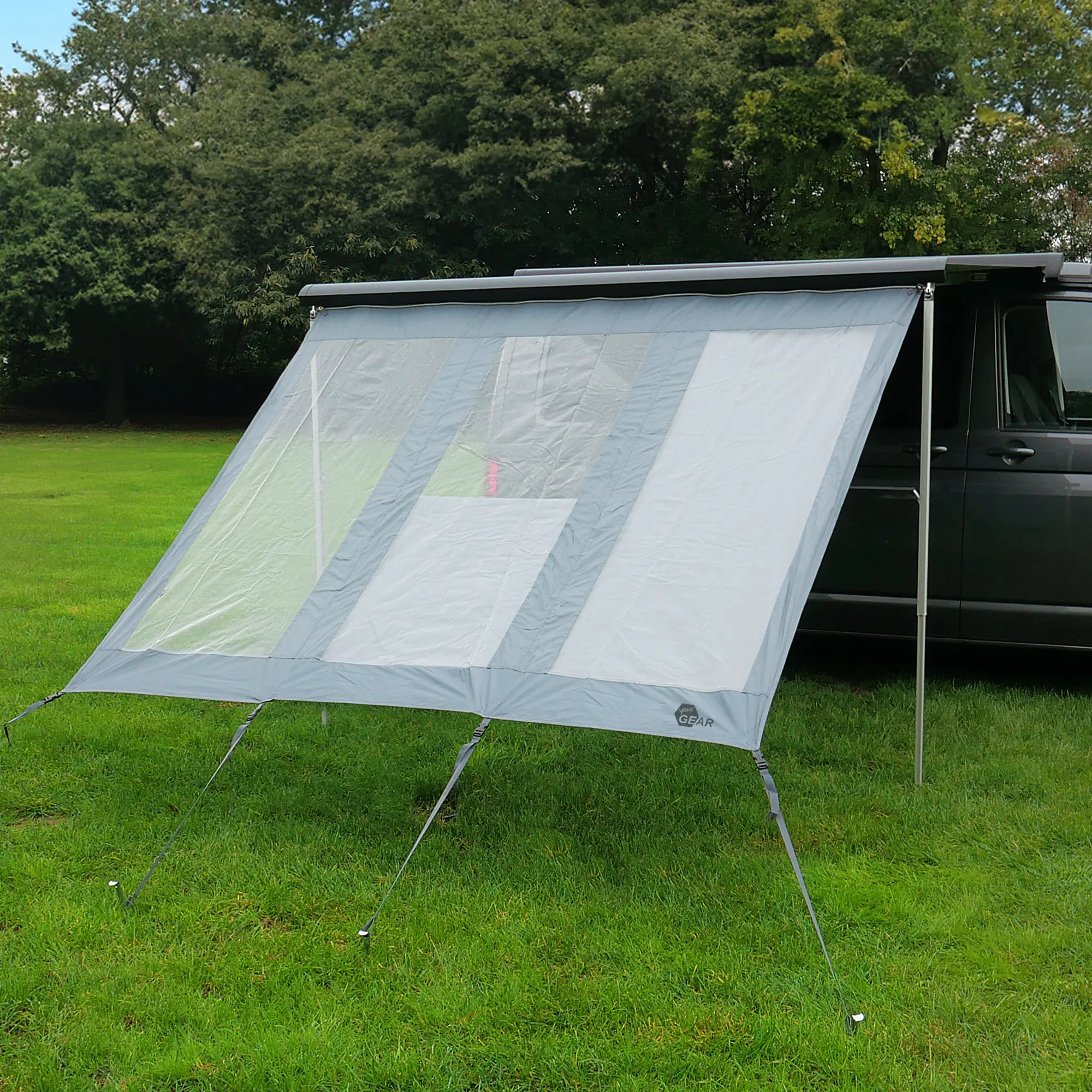 your GEAR Panorama Wall 2,4 x 2 m - Vorderwand für Markise schützt vor Sonne, Wind und Regen your GEAR Panorama Wall 2,4 x 2 m - Vorderwand für Markise schützt vor Sonne, Wind und Regen