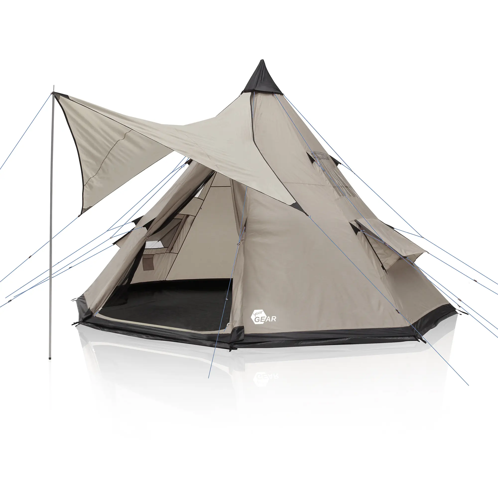 your GEAR Zelt Numana 400 Familienzelt 4 - 6 Personen Sonnensegel Bodenwanne Wasserdicht 5000 mm your GEAR Zelt Numana 400 Familienzelt 4 - 6 Personen Sonnensegel Bodenwanne Wasserdicht 5000 mm