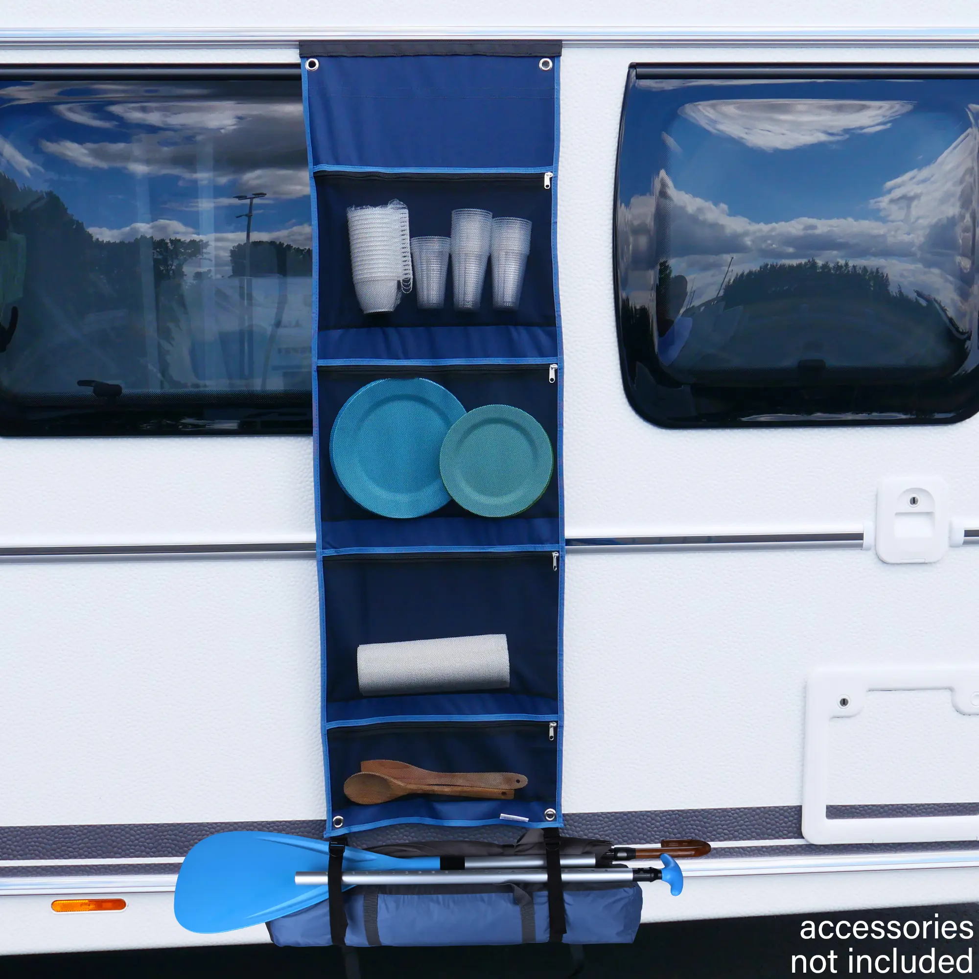 your GEAR Caravan Organizer Mesh - Hängeregal für Zelt, Vorzelt, Wohnwagen 140 x 45 cm, 4 Fächer your GEAR Caravan Organizer Mesh - Hängeregal für Zelt, Vorzelt, Wohnwagen 140 x 45 cm, 4 Fächer
