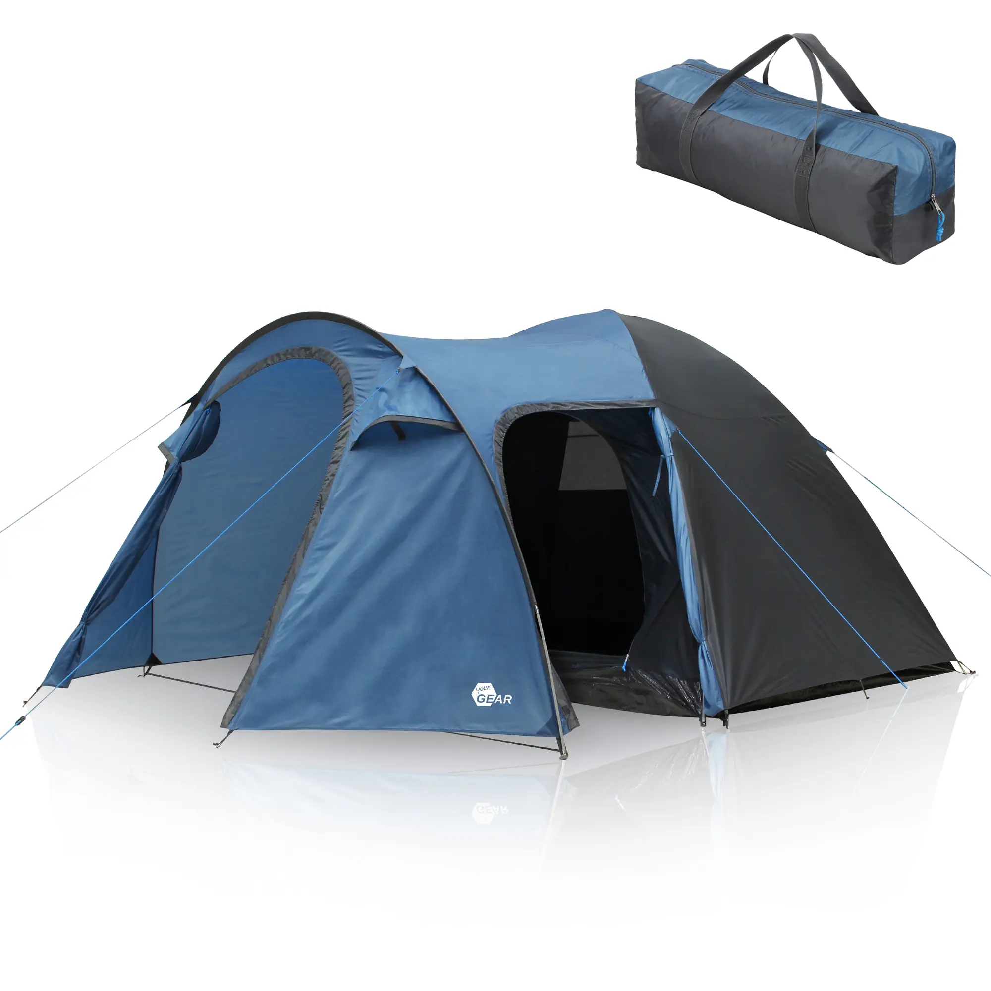 your GEAR Zelt Cetona 5 Personen Kuppelzelt Wohnraum Seiteneingang Stehhöhe 3000 mm Blau Grau your GEAR Zelt Cetona 5 Personen Kuppelzelt Wohnraum Seiteneingang Stehhöhe 3000 mm Blau Grau