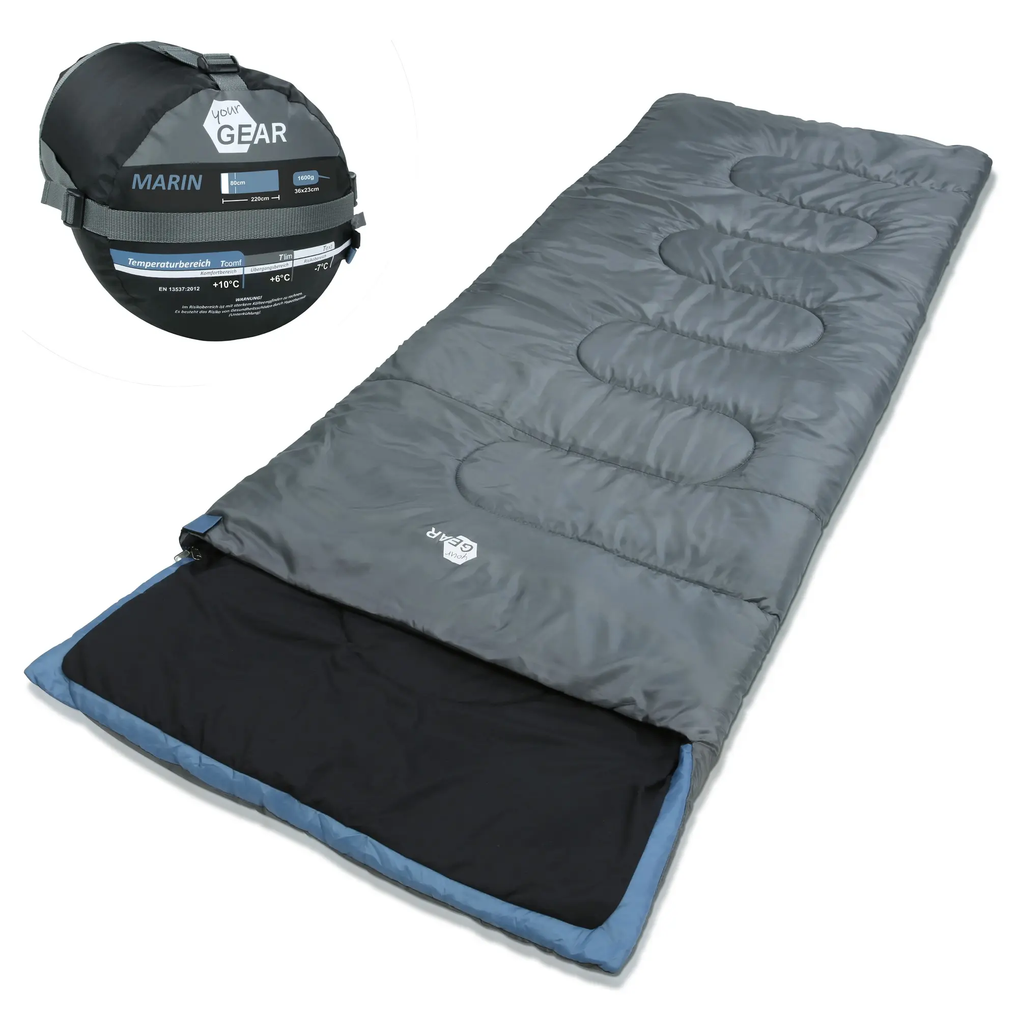 your GEAR Schlafsack Marin -7°C Deckenschlafsack 220x80 cm 3-4 Jahreszeiten Blau Grau leicht warm your GEAR Schlafsack Marin -7°C Deckenschlafsack 220x80 cm 3-4 Jahreszeiten Blau Grau leicht warm