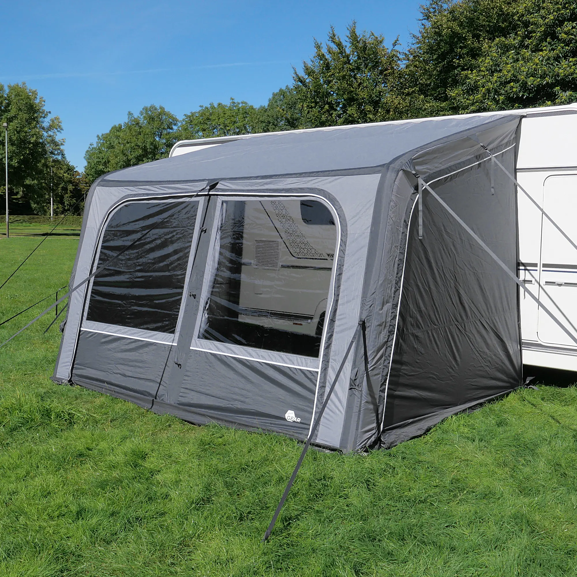 geprüften Rückläufer (Retourenware) your GEAR Porto Air - aufblasbares Vorzelt 340 x 250 cm Sonnenvordach Reisevorzelt Wohnwagenvorzelt